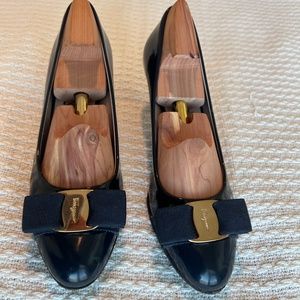 Ferragamo Vara Bow 70mm pump - Navy
